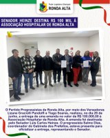  Emenda no valor de R$ 100.000,00, destinada pelo Senador Luis Carlos Heinze