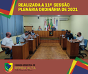 Realizada a 11ª Sessão Plenária Ordinária de 2021 Realizada a 11ª Sessão Plenária Ordinária de 2021